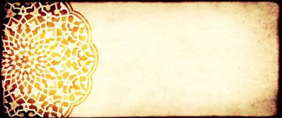 Sticker  Grunge background with paper texture and floral ornament