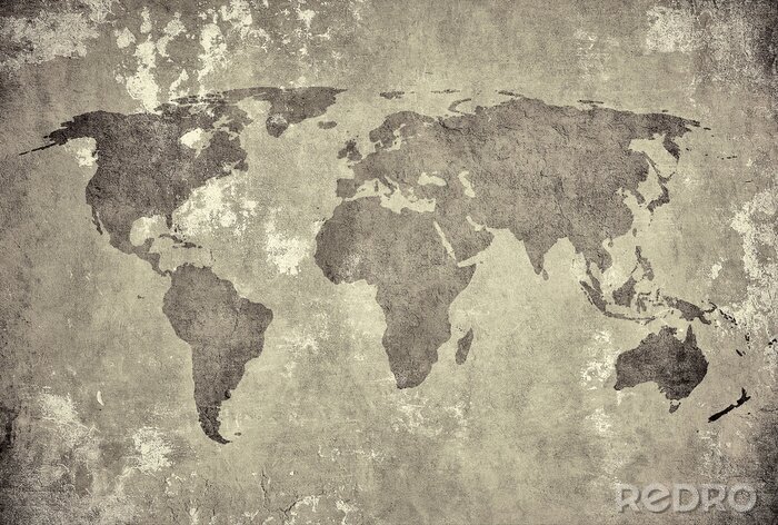 Sticker  grunge carte du monde