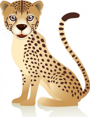 Sticker  Guépard amical assis avec des taches brunes
