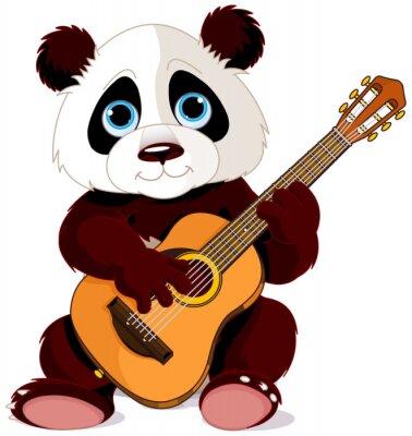 Sticker  guitariste de panda