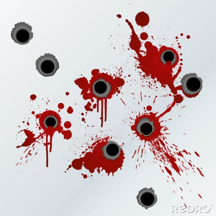 Sticker  Gunshot éclaboussure de sang de fond