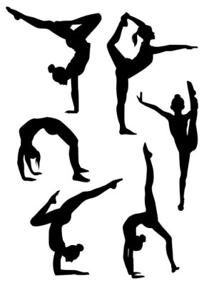 Sticker  gymnastes de filles silhouettes