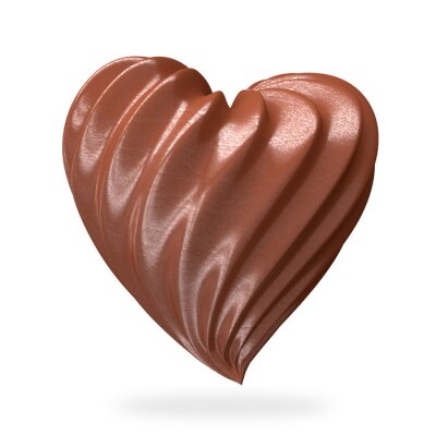 Sticker  heart shaped chocolate cream, isolated