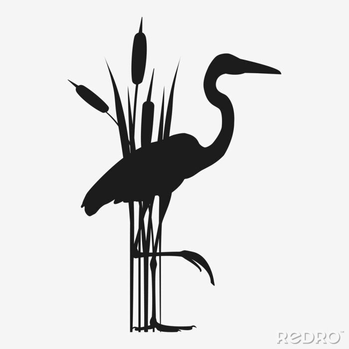 Sticker  Heron silhouette vectorielle