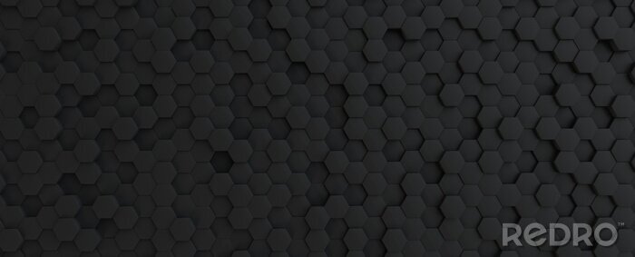 Sticker  Hexagones 3D noirs