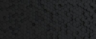 Sticker  Hexagones 3D noirs