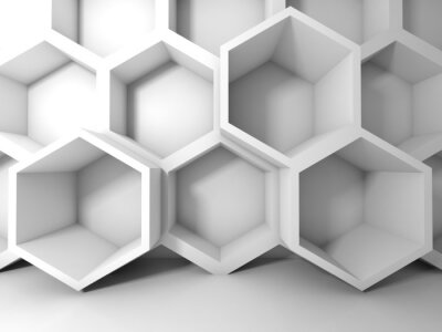 Hexagones et effet de profondeur