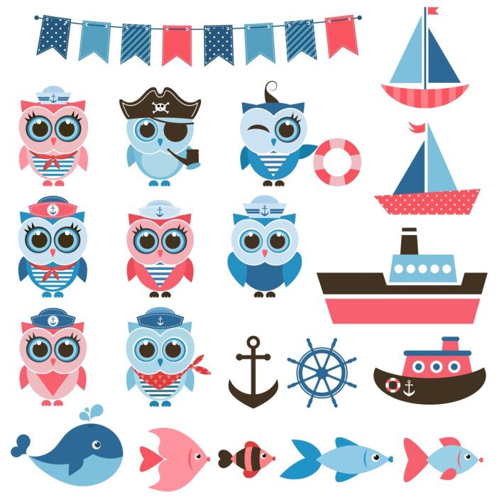 Sticker  Hiboux de mer pour les enfants