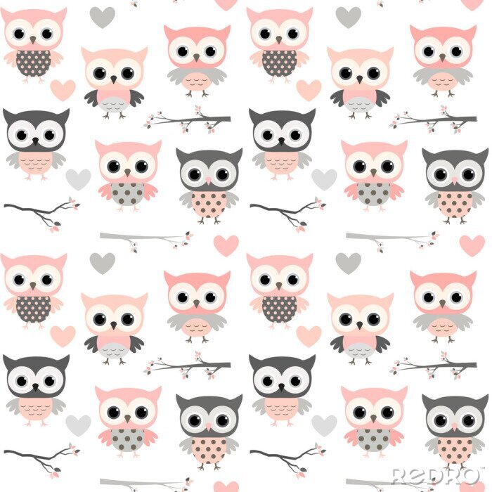 Sticker  Hiboux roses pour les filles