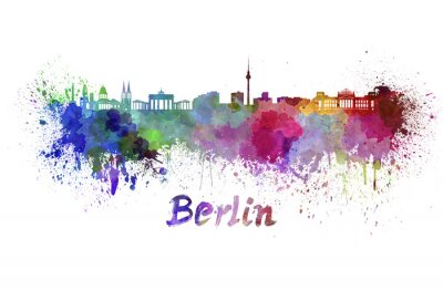 Poster  Horizon de Berlin à l'aquarelle
