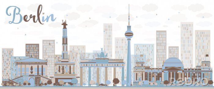 Sticker  Horizon de Berlin avec des peintures