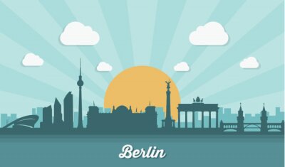 Sticker  Horizon de Berlin - design plat