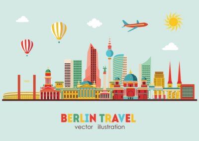 Sticker  Horizon de Berlin. Illustration vectorielle - vecteur stock