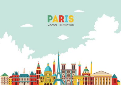 Sticker  Horizon de Paris. Illustration vectorielle - vecteur stock