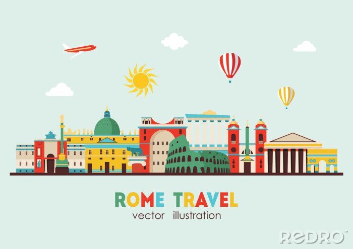 Sticker  Horizon de Rome. Illustration vectorielle