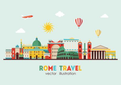 Sticker  Horizon de Rome. Illustration vectorielle