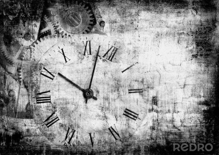 Sticker  Horloge noir et blanc