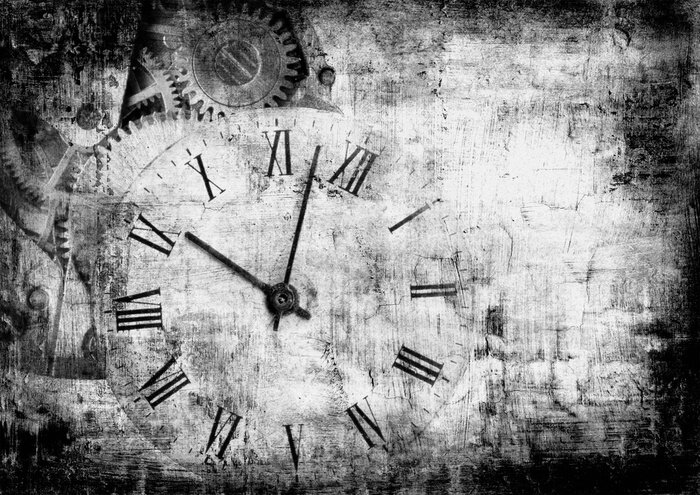 Sticker  Horloge noir et blanc