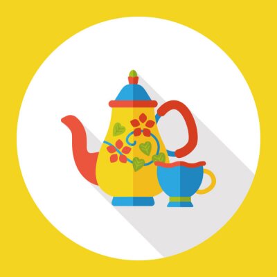 Sticker  Hot tea plat icon