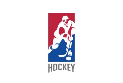 Sticker  Ice Hockey player silhouette Logo vecteur. Sport icon