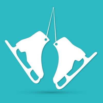 Sticker  ice skates vector symbol