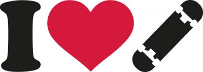 Sticker  Ich liebe meine Skateboardikone