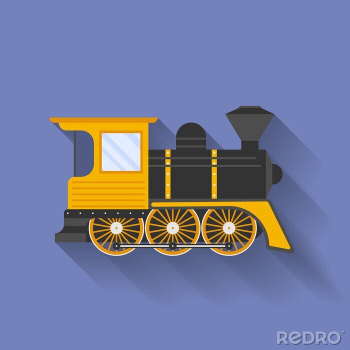 Sticker  Icône de la locomotive à vapeur ou Puffer. Le style plat