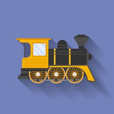 Sticker  Icône de la locomotive à vapeur ou Puffer. Le style plat