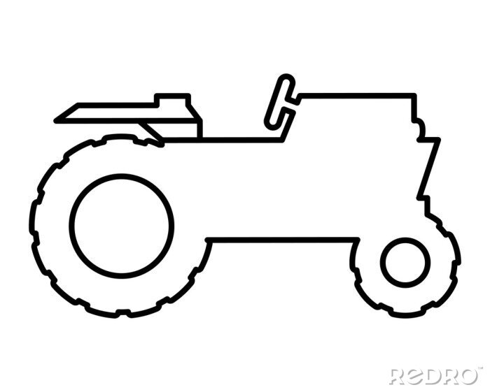 Sticker  icône de tracteur agriculture silhouette