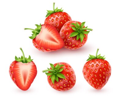 Sticker  Icône réaliste aux fraises