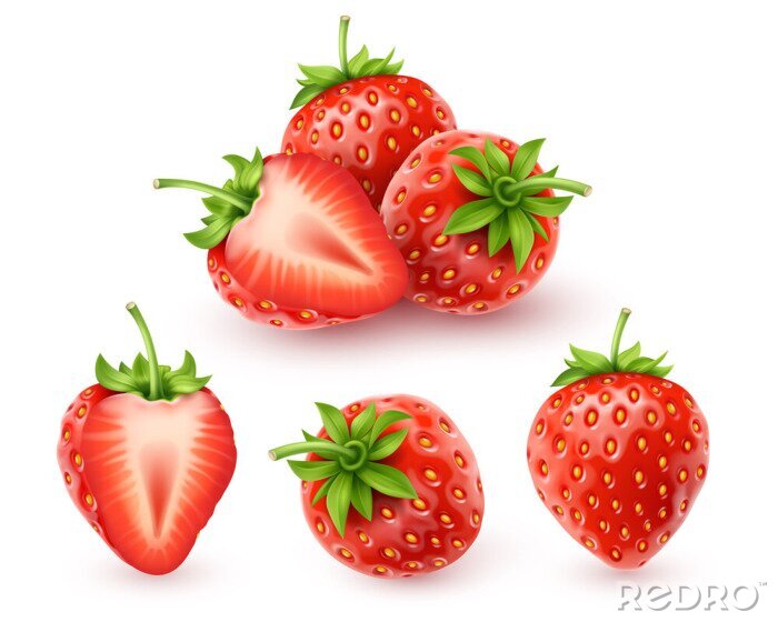 Sticker  Icône réaliste aux fraises