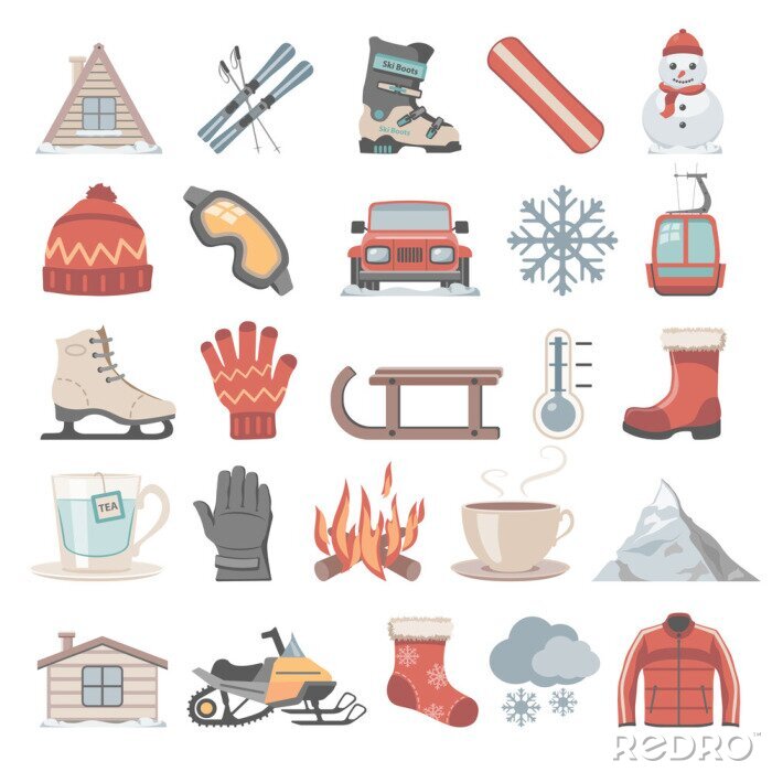 Sticker  Icônes Appartement - hiver