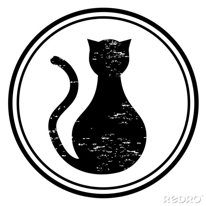 Sticker  Icono de gato negro
