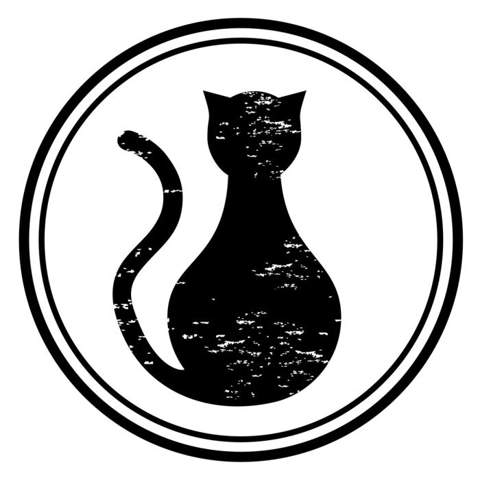 Sticker  Icono de gato negro