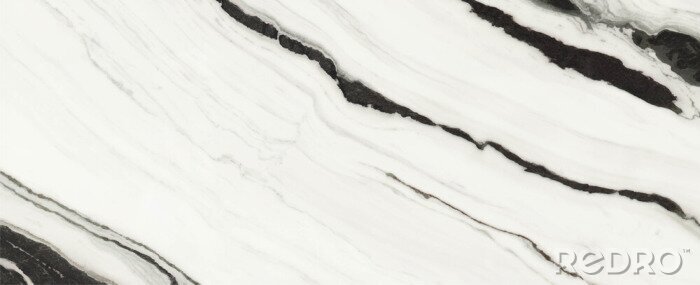 Sticker  Illusion d'un marbre lisse noir et blanc