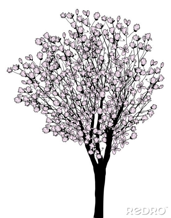 Sticker  Illustration avec un magnolia
