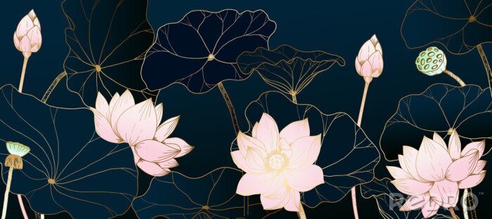 Sticker  Illustration contrastée inspirée des fleurs