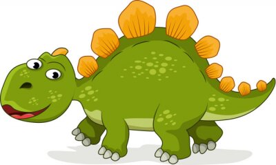 Sticker  Illustration de dinosaure stegosaurus vert pour les enfants