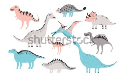 Sticker  Illustration de dinosaures de dessin animé pour les enfants