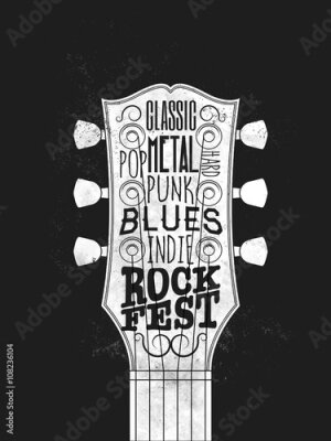 Sticker  Illustration de festival de rock