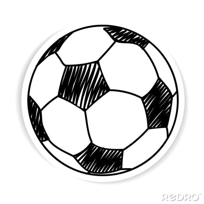 Sticker  Illustration de football imitant un dessin dessiné à la main
