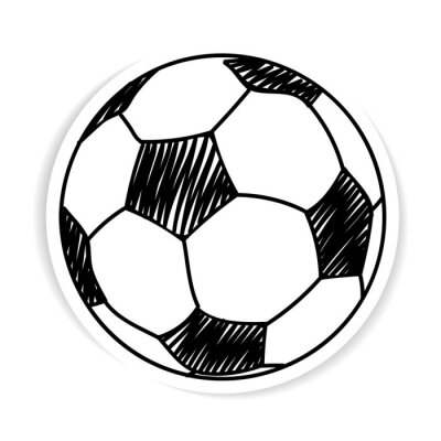 Sticker  Illustration de football imitant un dessin dessiné à la main