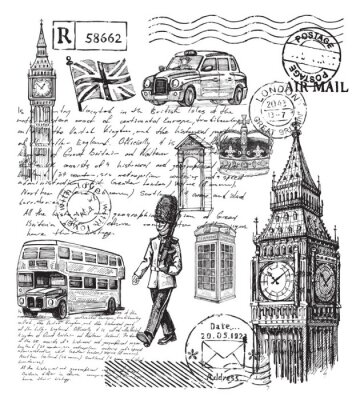 Papier peint à motif  Illustration de Grande-Bretagne