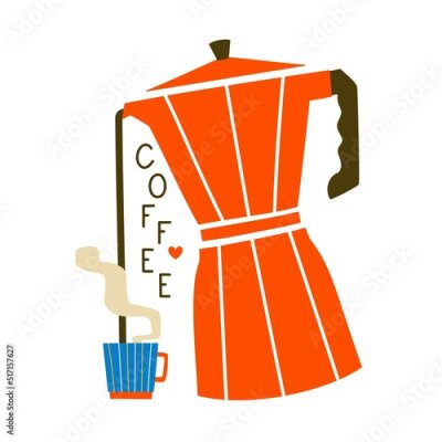 Sticker  Illustration de l'heure du café