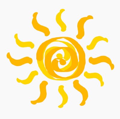 Sticker  Illustration de soleil ondulé dans un style enfantin