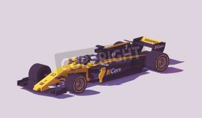 Sticker  Illustration de voiture de course vecteur low poly.