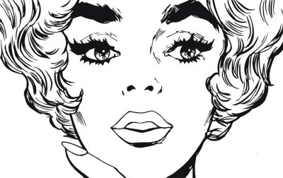 Sticker  Illustration du visage d'une femme