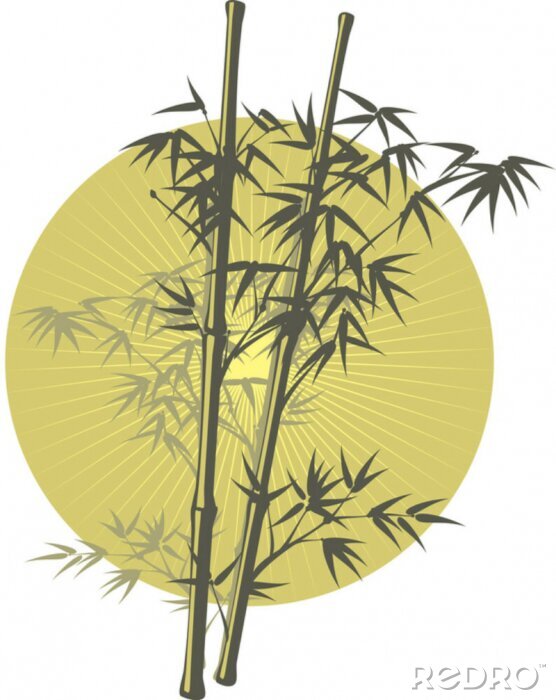 Sticker  Illustration en bambou