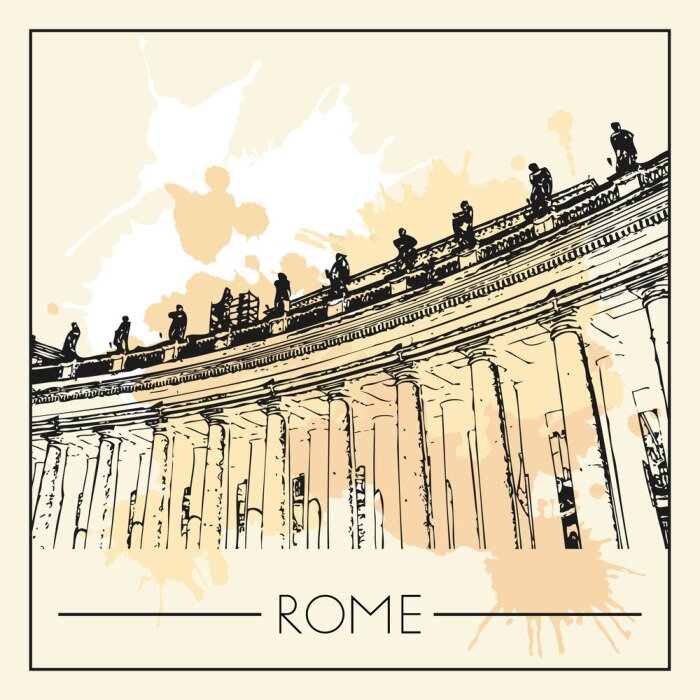 Sticker  Illustration graphique avec architecture décorative 32