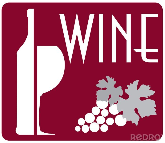 Sticker  Illustration minimale de vin rouge
